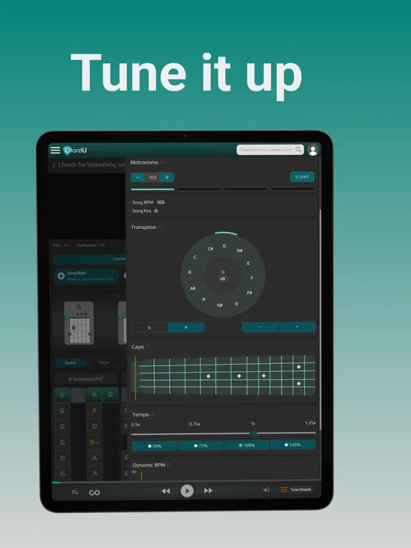 Tangkapan skrin ChordU - get chords & notes iPad 