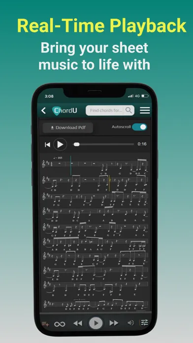 Tangkapan skrin ChordU - get chords & notes