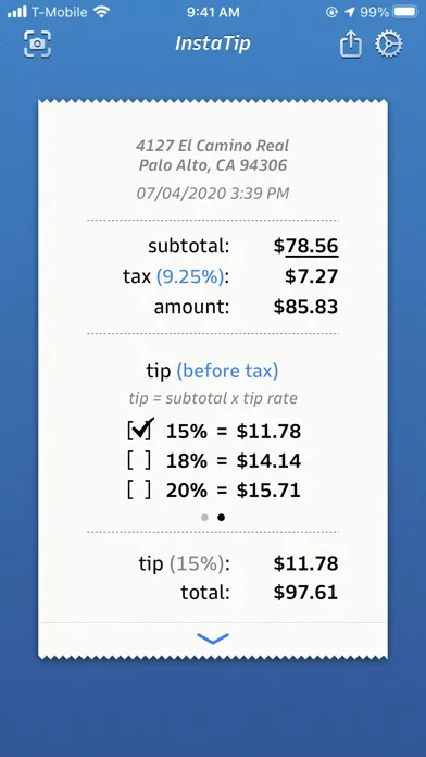 InstaTip: Smart Tip Calculator スクリーンショット