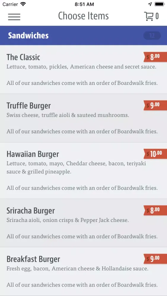 Capturas de tela do Boardwalk Fries