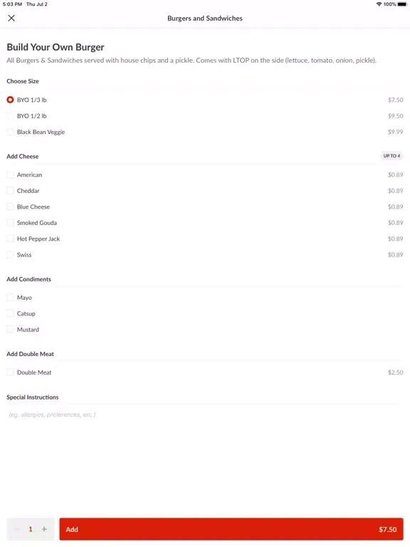 Ảnh chụp màn hình của Cafe 33 Steakhouse iPad 