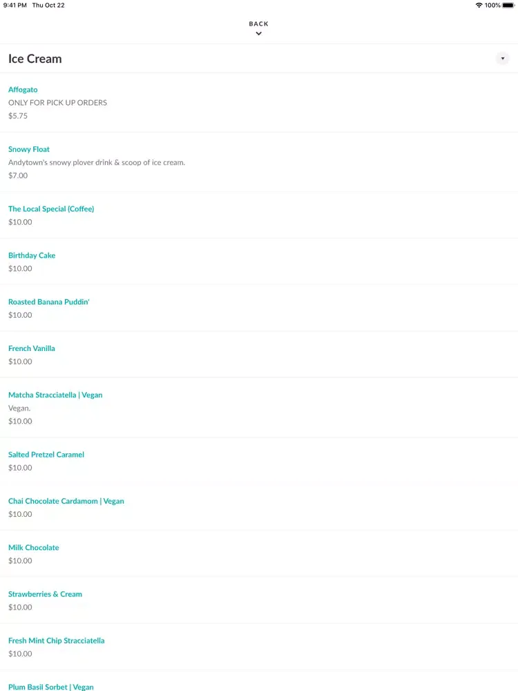 Capturas de pantalla de Churn Urban Creamery iPad 