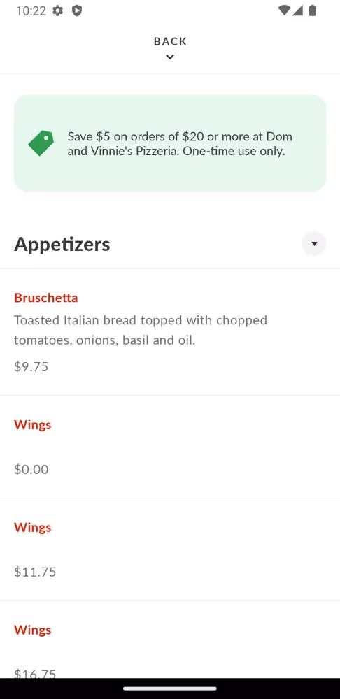 Dom and Vinnie's Pizzeria 스크린샷
