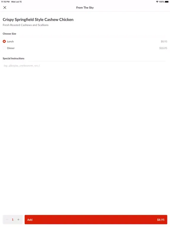 5 Spice China Grill iPad  Ekran Görüntüleri