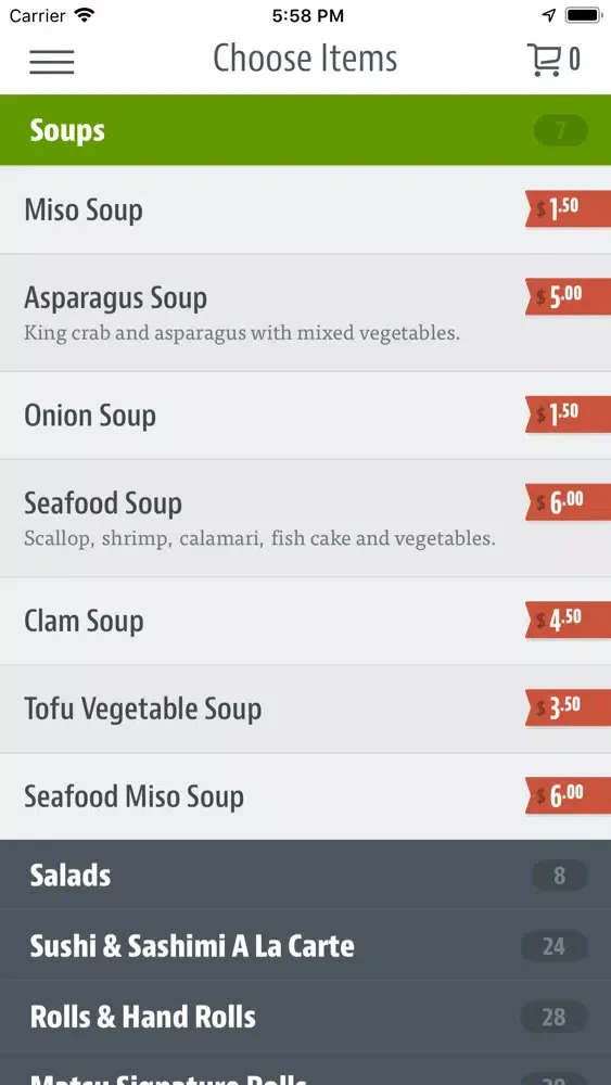 Capturas de tela do Matsu Sushi NY