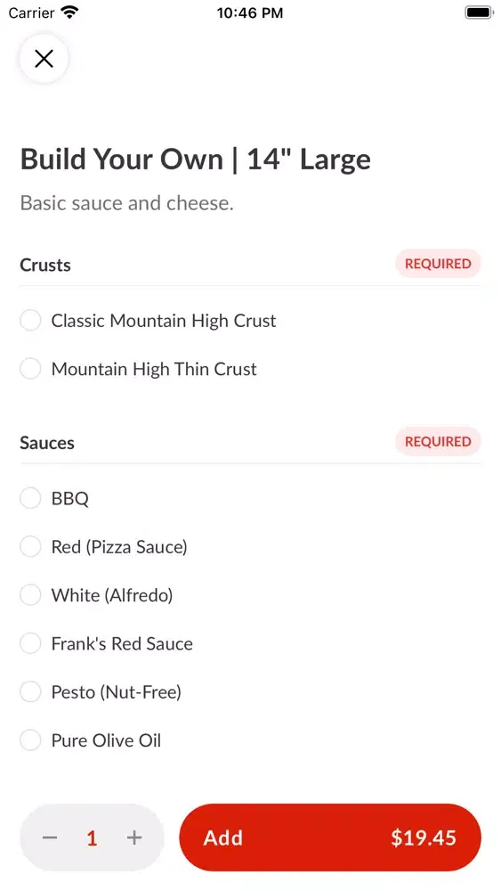 Tangkapan layar Mountain High Pizza
