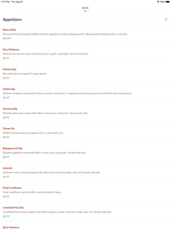 Prince Lebanese Grill iPad 应用截图