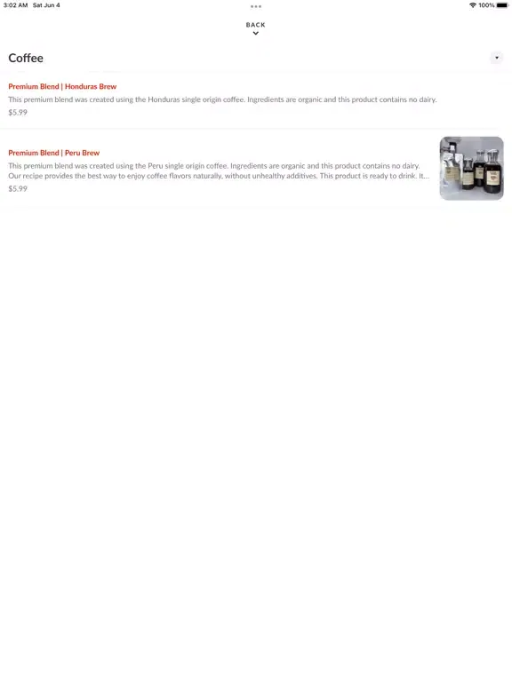 Capturas de pantalla de Sables Coffee iPad 