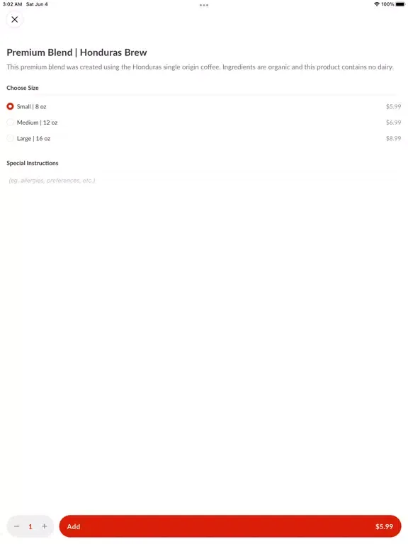 Capturas de pantalla de Sables Coffee iPad 