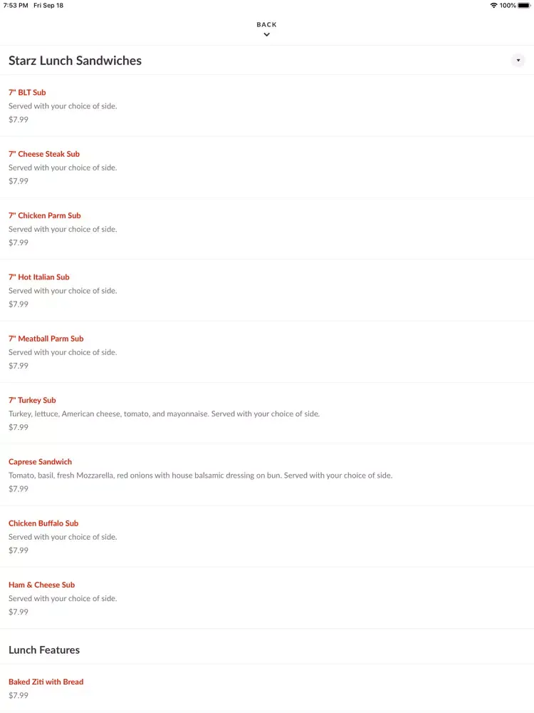 Скриншоты Starz Italian Restaurant & Pub iPad 