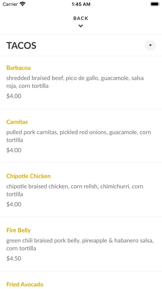 Capturas de tela do T-Byrd's Tacos & Tequila