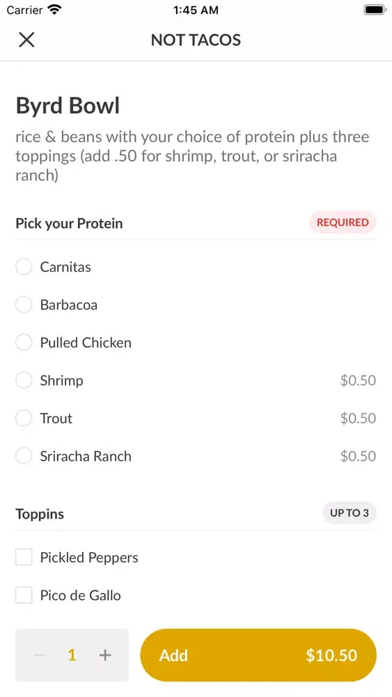 Capturas de tela do T-Byrd's Tacos & Tequila