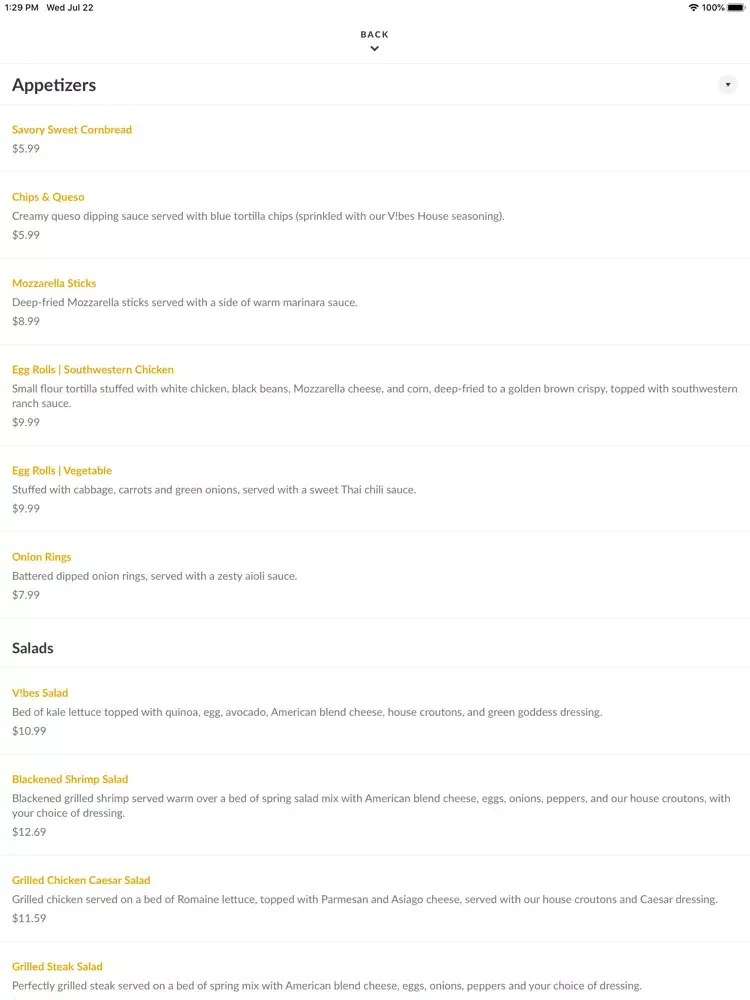 Screenshot di Vibes Restaurant & Lounge iPad 