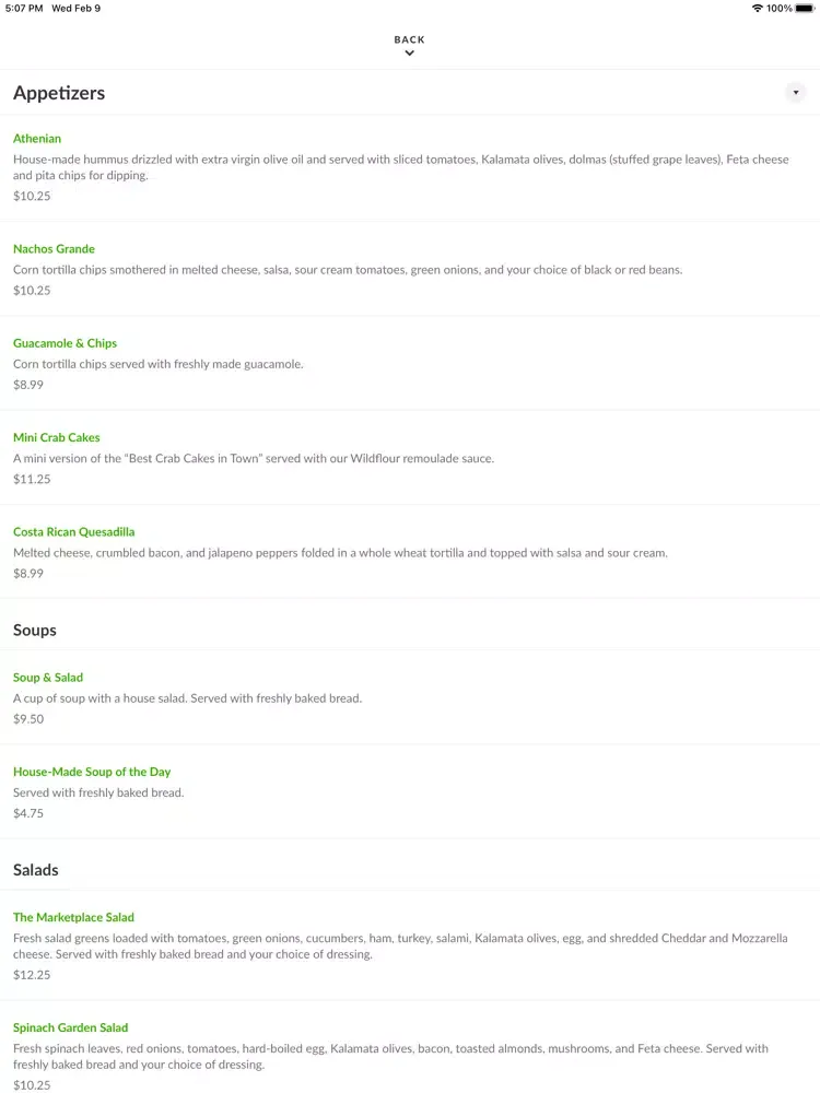 Capturas de tela do Wildflour Cafe At Towers iPad 
