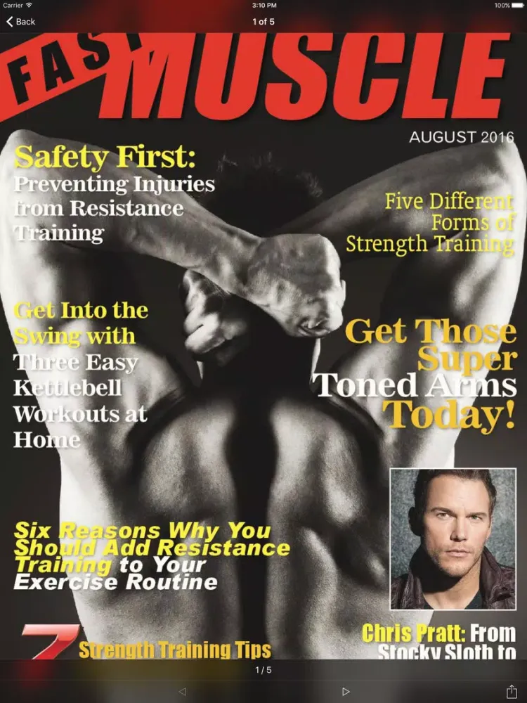 Tangkapan skrin Fast Muscle Magazine iPad 