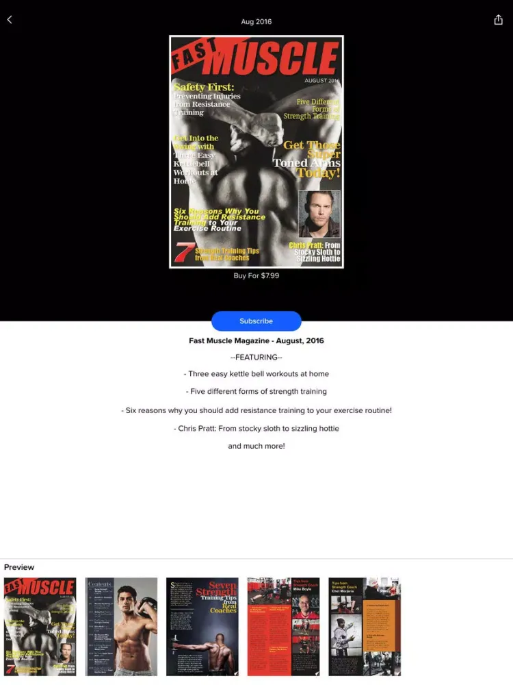 Tangkapan skrin Fast Muscle Magazine iPad 