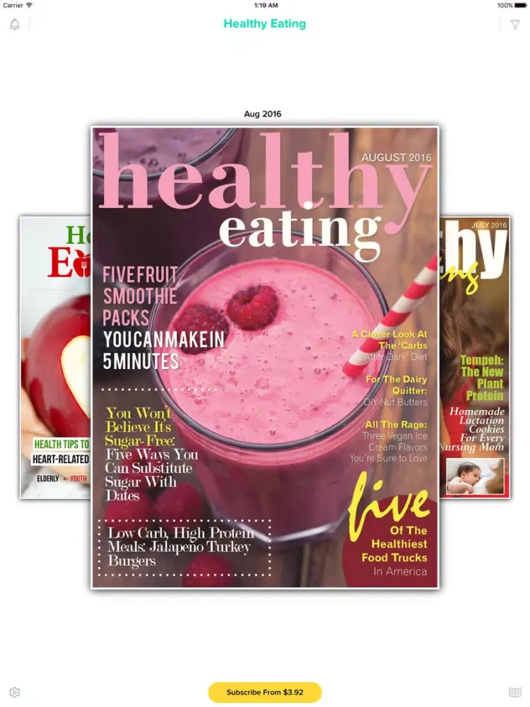 Healthy Eating Magazine iPad  Screenshots