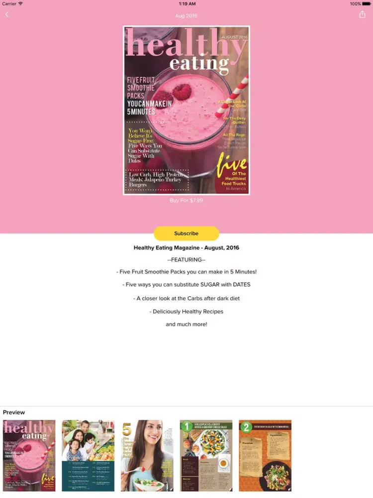 Healthy Eating Magazine iPad  Screenshots