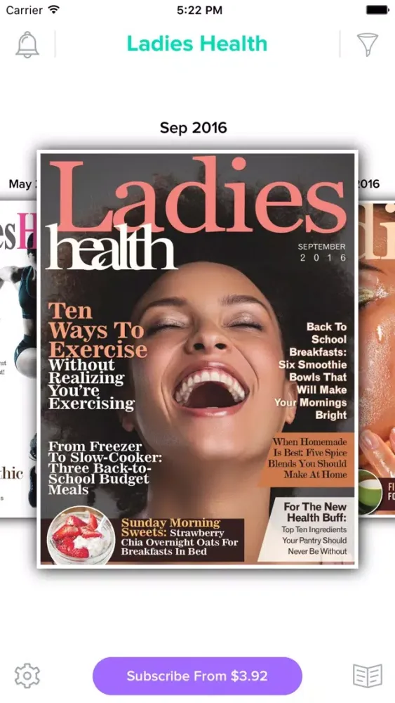 Capturas de tela do Ladies Health Magazine