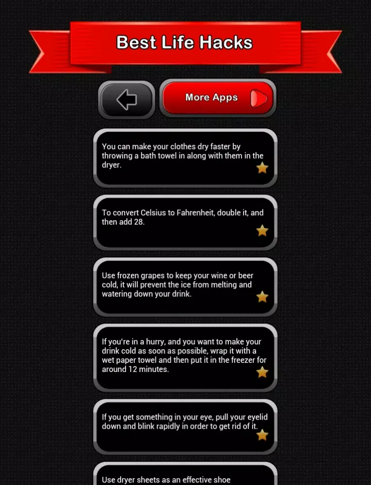 Tangkapan skrin Best Life Hacks iPad 