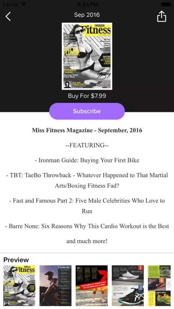 Ảnh chụp màn hình của Miss Fitness Magazine