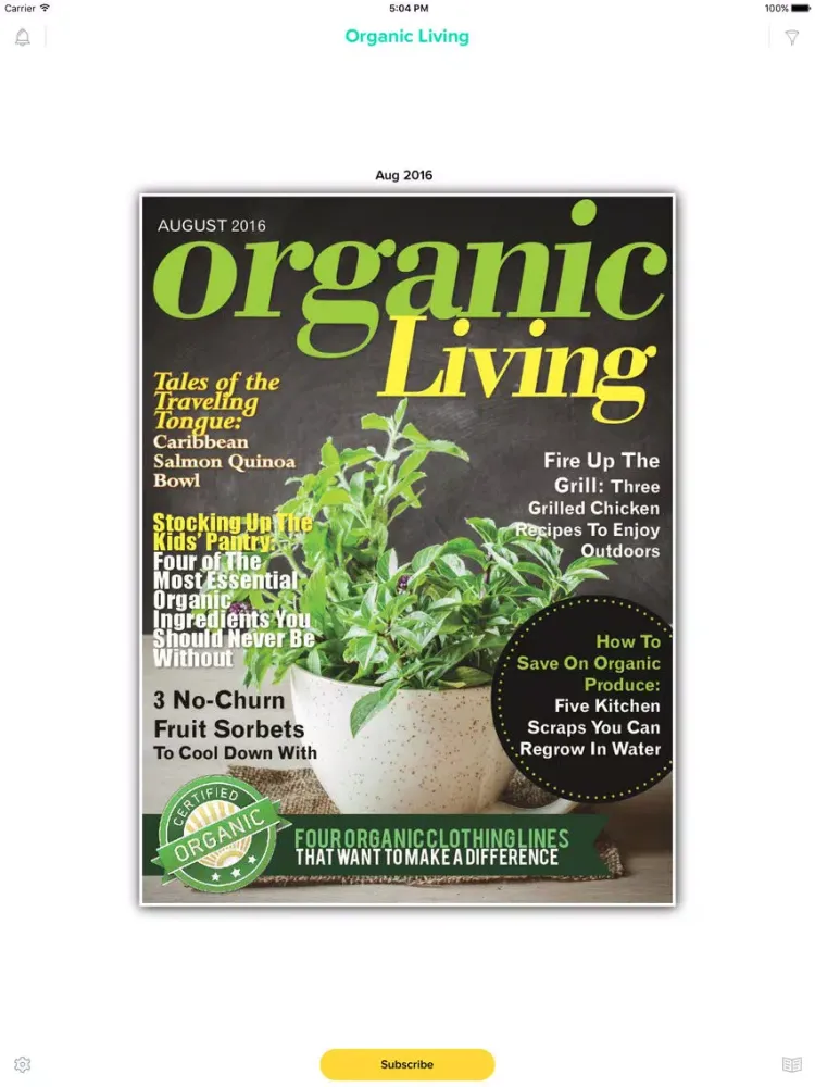Organic Living Magazine iPad  سکرین شاٹس
