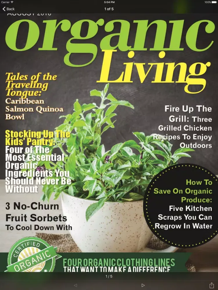 Organic Living Magazine iPad  سکرین شاٹس