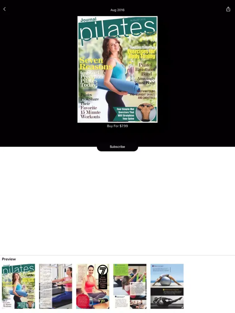 Capturas de tela do Pilates Journal Magazine iPad 