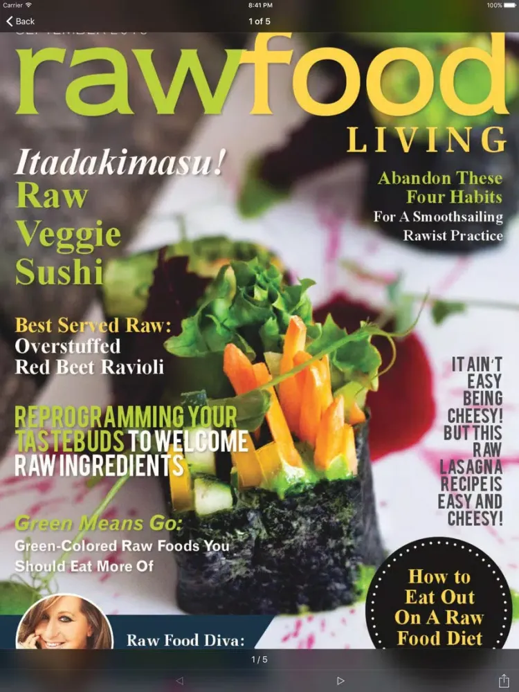 Capturas de pantalla de Raw Food Living Magazine iPad 