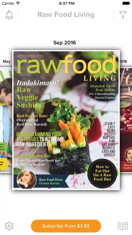 Capturas de pantalla de Raw Food Living Magazine