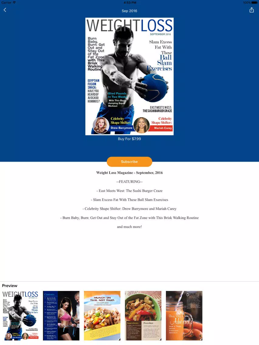Capturas de pantalla de Weight Loss Magazine iPad 