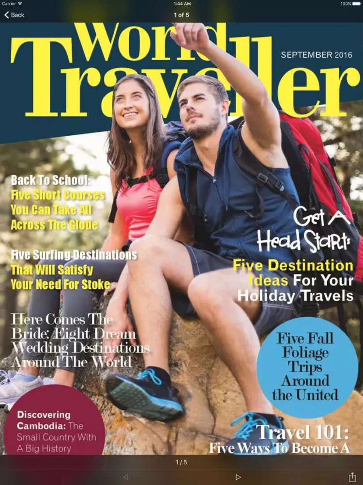 Tangkapan skrin World Traveller Magazine iPad 