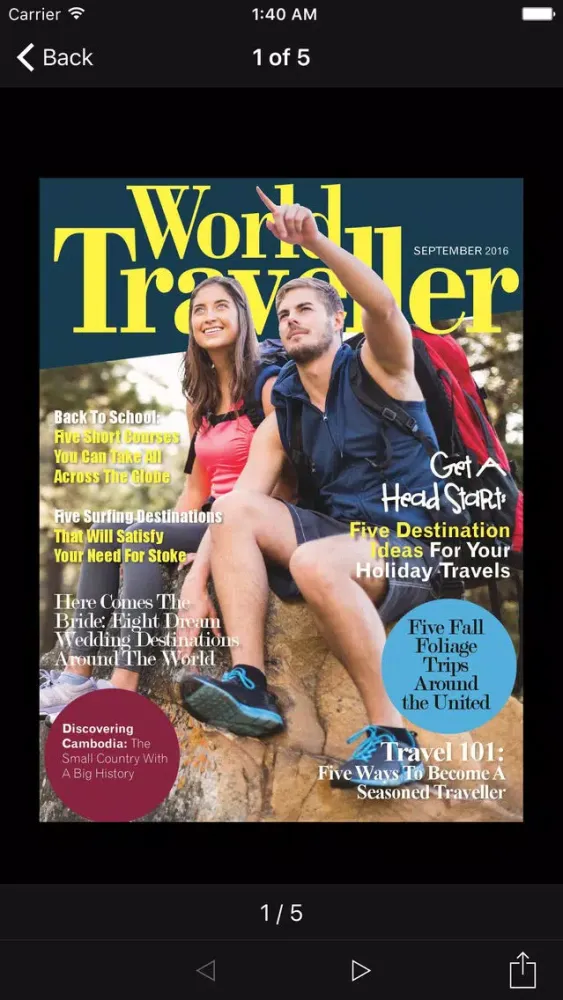 Tangkapan skrin World Traveller Magazine