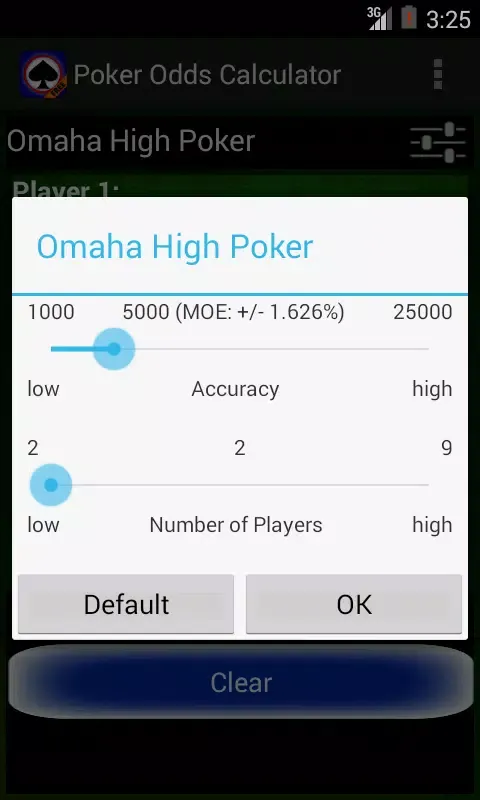 Ảnh chụp màn hình của Poker Odds Calculator