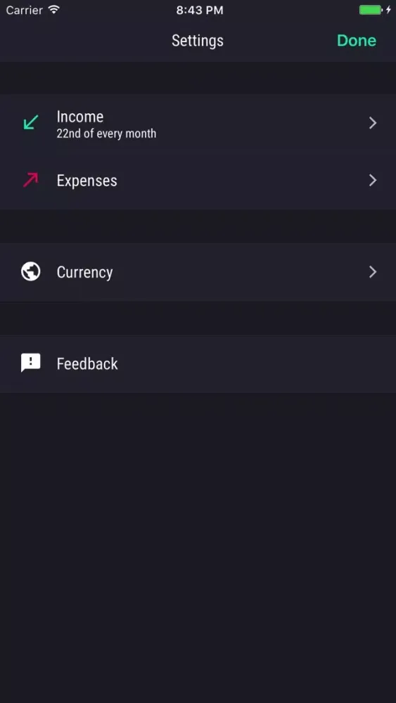 Today's Budget Screenshots