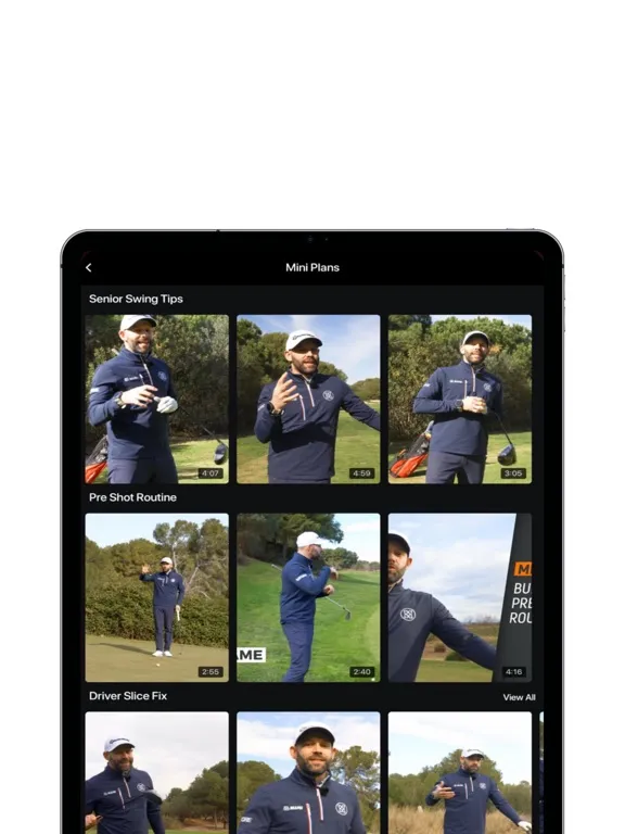 Tangkapan layar Chris Ryan Golf Academy iPad 