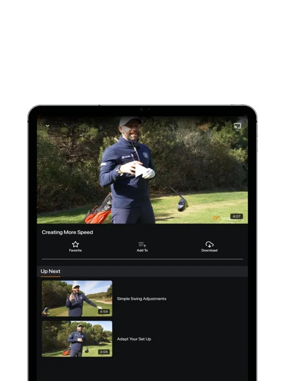 Tangkapan layar Chris Ryan Golf Academy iPad 