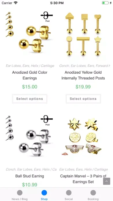 Capturas de tela do Chris Saint Body Piercing