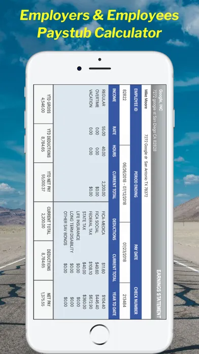 Global Paystub Calculator Screenshots