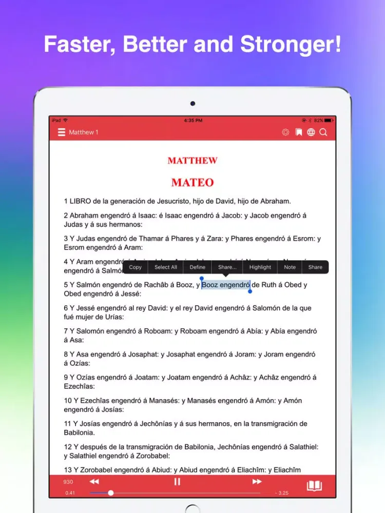 Zrzuty ekranu Spanish Bible Audio Español Audio Biblia iPad 