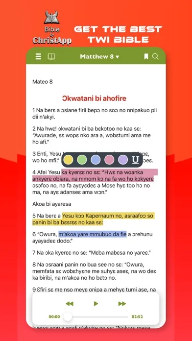Zrzuty ekranu Twi Bible: Asante Listen Audio
