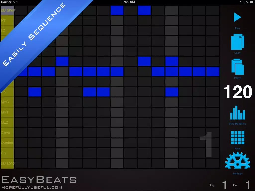 EasyBeats 2 Pro Drum Machine - Beat or Program Drums! iPad  स्क्रीनशॉट