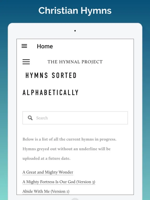 Christian Hymns App iPad 应用截图
