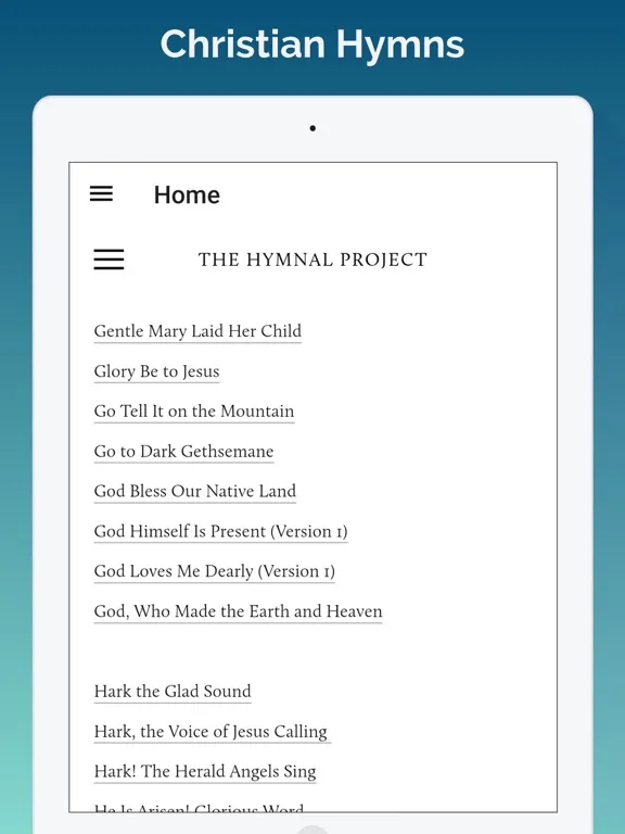 Christian Hymns App iPad 应用截图