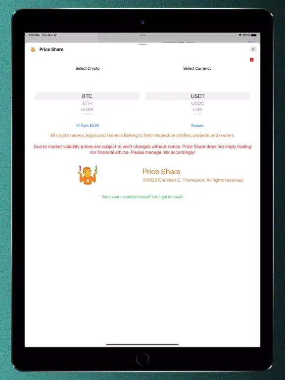 Price Share! iPad  Screenshots