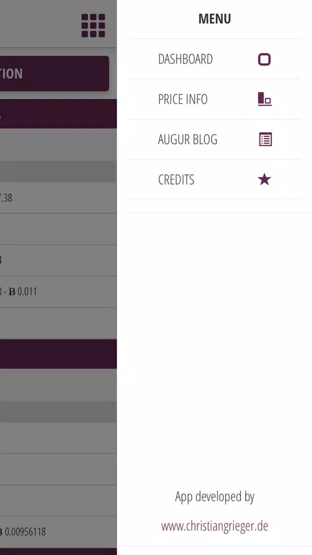 Ảnh chụp màn hình của Augur (REP) Stats