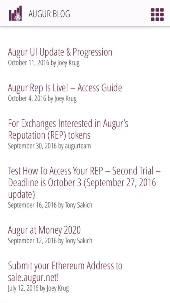 Tangkapan layar Augur (REP) Stats