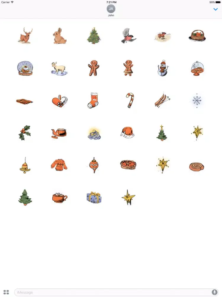 Ảnh chụp màn hình của Christmas Illustrated Sticker Pack iPad 
