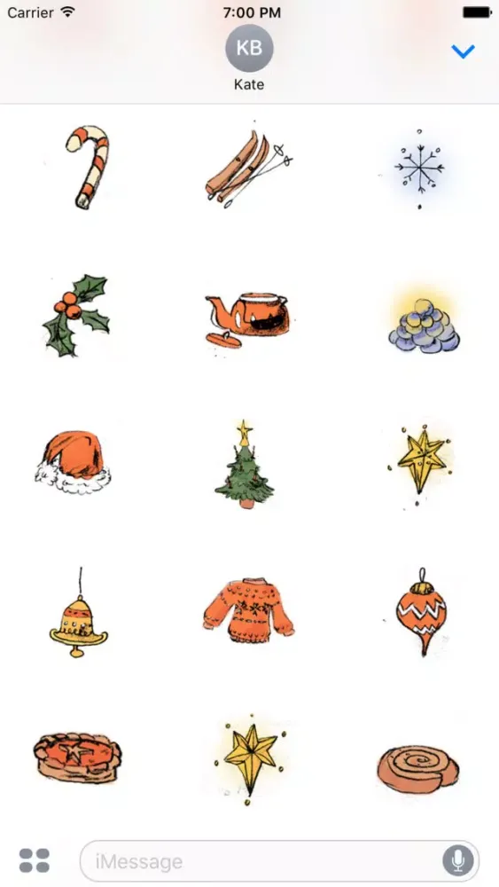 Ảnh chụp màn hình của Christmas Illustrated Sticker Pack