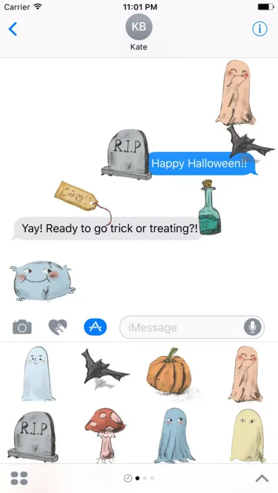 Halloween Illustrated Sticker Pack Ekran Görüntüleri